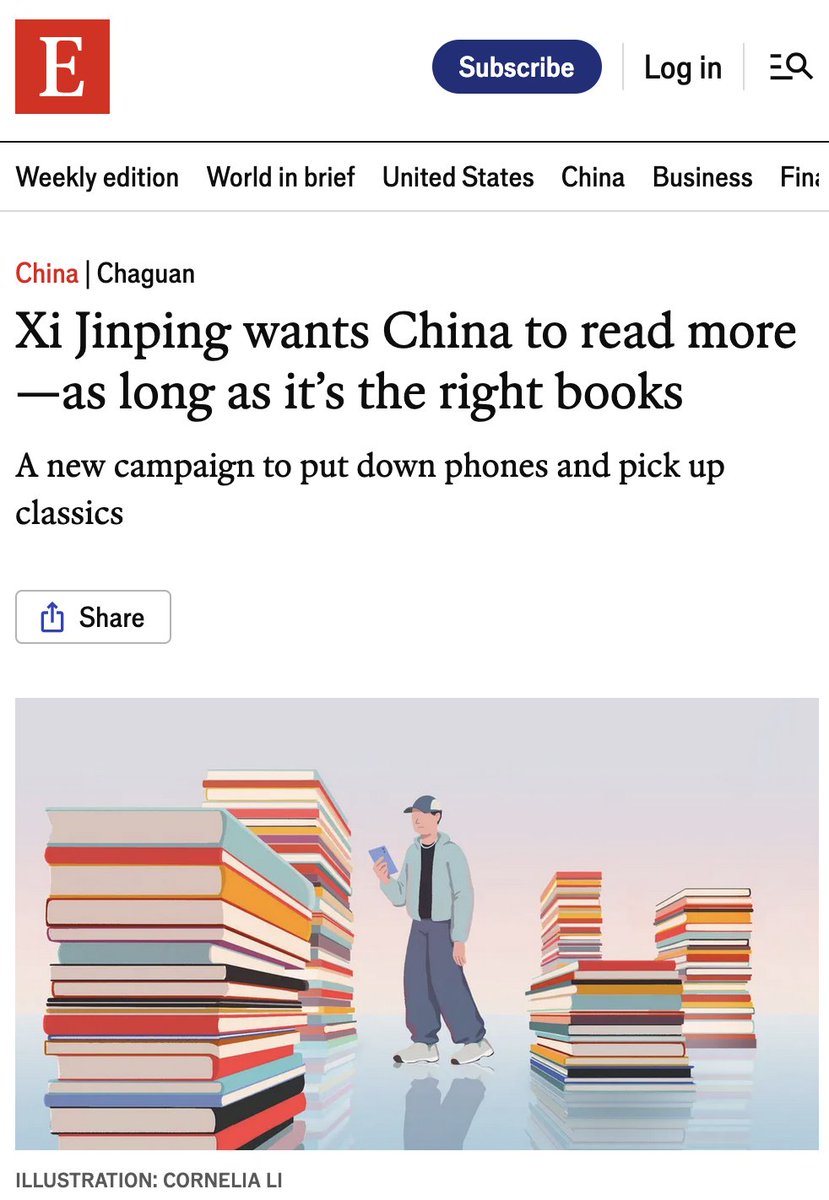 AlexAndBooks_'s tweet image. China’s new official obsession: Getting people to read more books.

In February, China passed a new regulation to build more public reading facilities and spaces.

In April, China had its first-ever national reading week.

State media encourages people to put down their phones