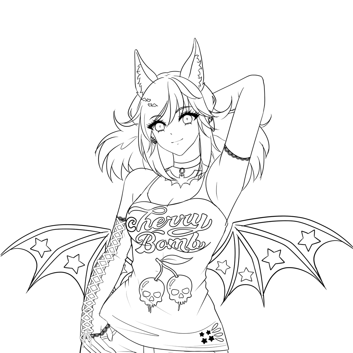 tasyakura_art's tweet image. Wanna show you guys a WIP PNGTuber I made &amp;gt;&amp;lt; ! it’s super unique, what do you think??  🍒🦇

 #WIP #artmoots  #pngtuber
