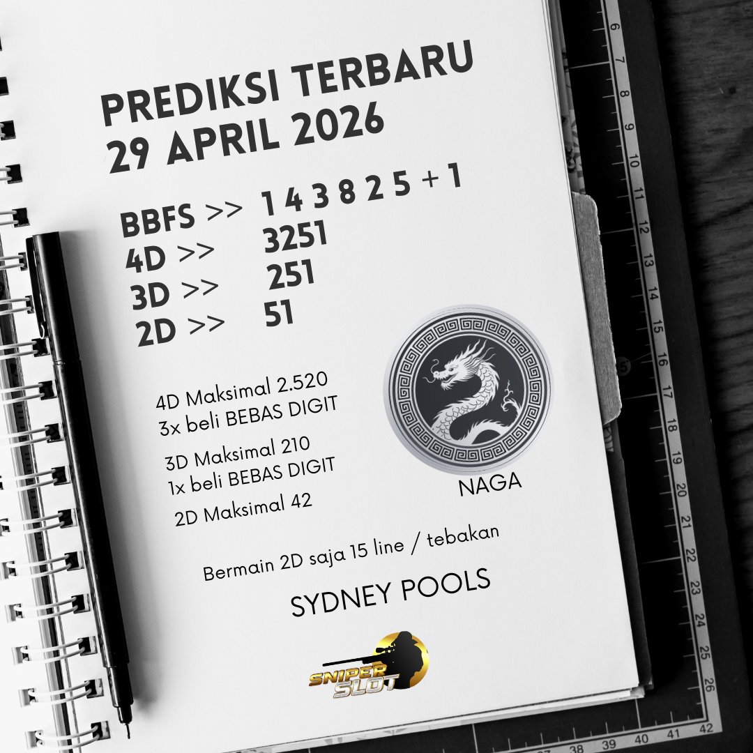 sniper_slot's tweet photo. Prediksi Terbaru Sydney Pools 29 April 2026 https://t.co/71YQT8ZMyC #prediksimwkapitalis #sydney #sdy #angkajitu #sniperslot #sniperslotgacor #prediksisniperslot #alternatifsniperslot #bocoransniperslot #sniperslotlogin #sniperslotdaftar #slotgacor #depo20k #bonusnewmember https://t.co/pc0kAbdqQN