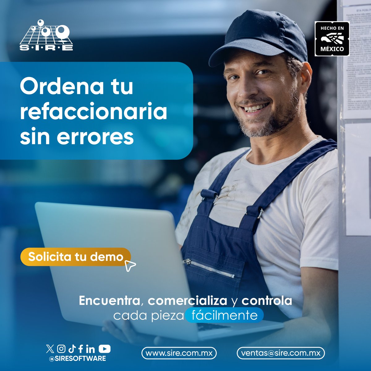 SIRESoftware's tweet image. Miles de piezas, modelos y compatibilidades… ¿todo bajo control? 🚗⚙️

Deja atrás el caos y lleva tu refaccionaria al siguiente nivel. 🔝

📲 Contáctanos y empieza a trabajar más inteligente.
sire.com.mx
#Refacciones #ERP #Automotriz #Inventario #Negocios