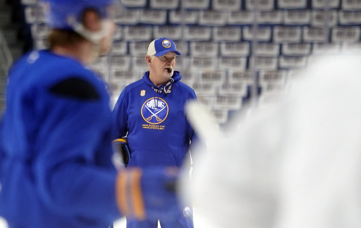 hsjrphoto's tweet image. #Sabres morning skate to prepare for Game five of the 2026 Stanley Cup Playoffs against the #Bruins.