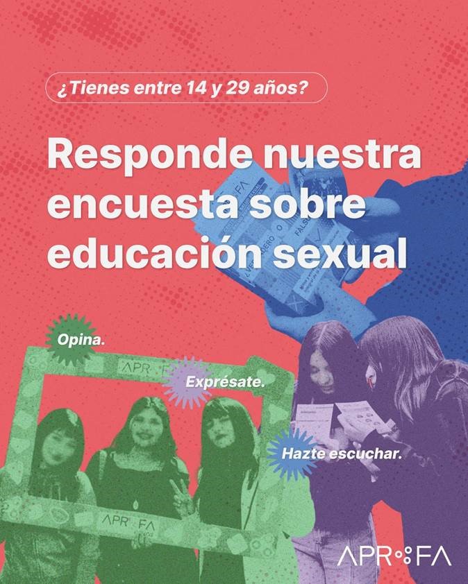 APROFAChile's tweet image. ¡Responde la encuesta “Hablemos claro: Juventudes y Sexualidad”! 📝 #APROFA 

docs.google.com/forms/d/e/1FAI…