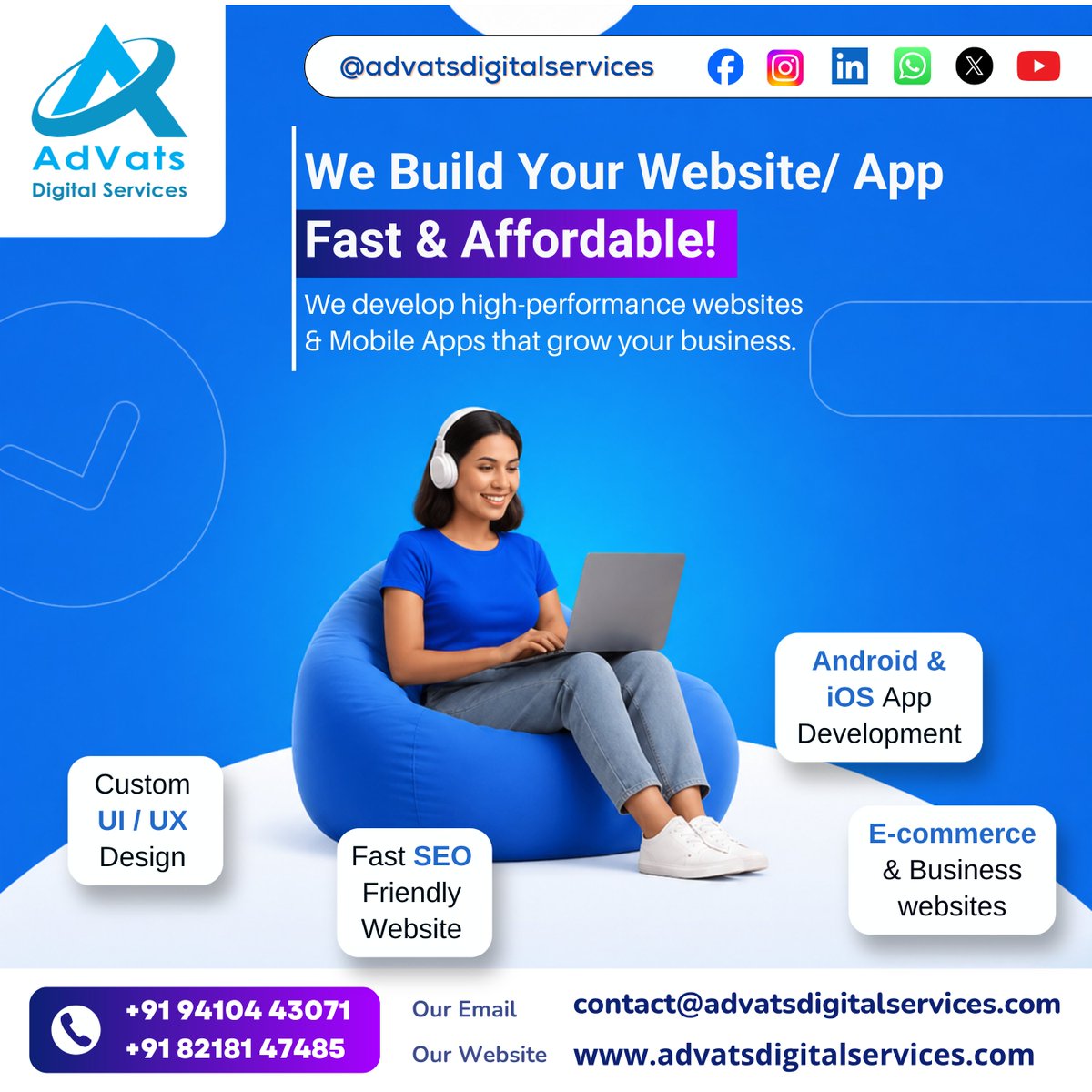 AdVatsDigital's tweet image. 🚀 Fast. Smart. Conversion-focused.

We build high-performance websites &amp;amp; mobile apps that help UK 🇬🇧 &amp;amp; USA 🇺🇸 businesses grow faster, rank better, and convert more customers.💻📱
🌐advatsdigitalservices.com

#WebDesign #AppDevelopment #SEO #DigitalMarketing #AdVatsDigitalServices