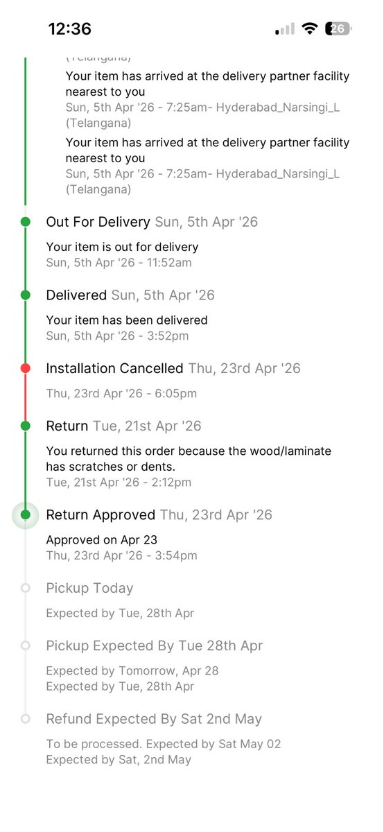 nishit__k's tweet photo. @flipkartsupport @nch1915 Update:

28 Apr deadline also missed. No pickup.

Return approved on 23 Apr, but SLAs keep getting pushed at every step.

This has been going on for 3+ weeks now.

How many more delays before basic pickup is done?

@Flipkart @FlipkartSupport @nch1915 @jagograhakjago https://t.co/QwKSQxNMTn