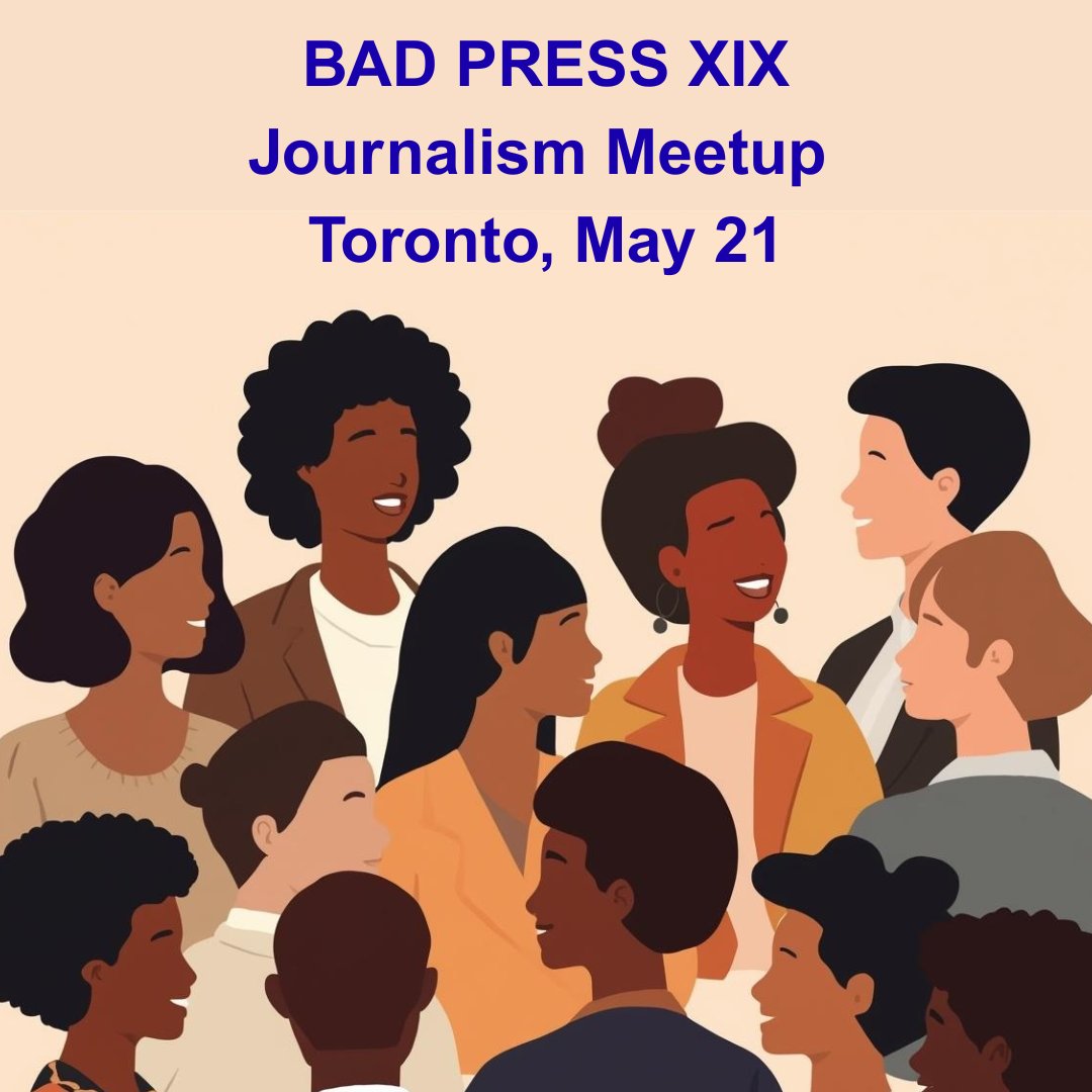 CABJMedia's tweet image. 📰 👩🏾 👨🏾 Bad Press XIX is back in Toronto, bringing together journalists from across the GTA.

Event details:
📍 Monarch Tavern, Toronto
🗓️May 21
⏰ Start 7 PM
🎟️ FREE

🔗 Learn more: tinyurl.com/674da44z

#Journalism #Networking