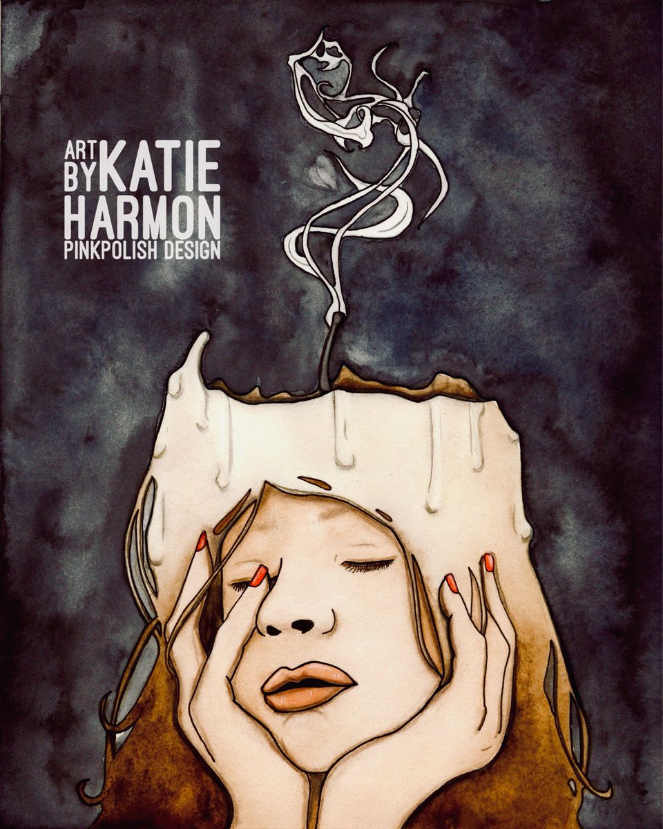 pinkpolish's tweet image. “Burning the #Candle at Both Ends”, It’s been a hot minute since I posted and this seems like the appropriate #painting to come back with.  Our world is so #exhausting, and sometimes I want to crawl under the covers and hide from it all. ❤️