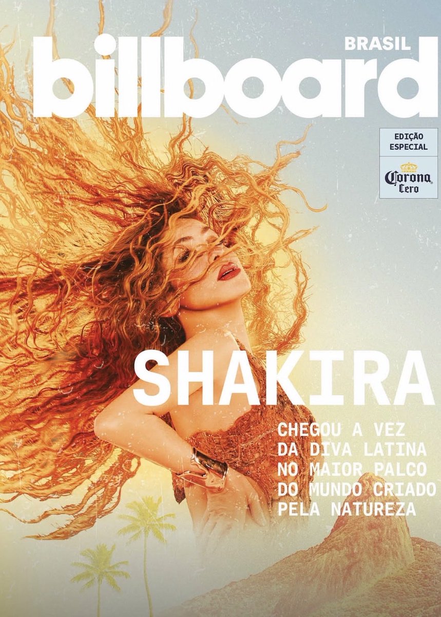 PortalShakira's tweet photo. Billboard Brasil + Corona + Shakira no  @todomundonorio!

A diva celebra uma das maiores turnês latinas da história com um espetáculo no maior palco natural do planeta — e a Billboard Brasil, em parceria com a Corona Brasil, lança uma edição impressa especial dedicada à força, à trajetória e ao impacto global da Loba colombiana.

A edição já está à venda para toda a Alcateia por 39,90!  🇧🇷💚💛

Corra e garanta a sua  ➡️ https://t.co/ZTZJpe1wmG

#Shakira #CoronaThisIsRio #BillboardBrasil