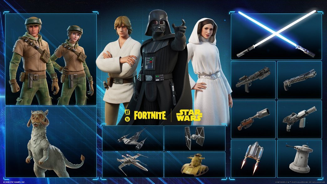 Rumor: FORTNITE x STAR WARS 🔥

👉 El 4 de mayo es el Día de Star Wars (Star Wars Day) la cual puede ser que Fortnite traiga de vuelta varias cosas al juego relacionada con esta franquicia. 

¿Os gustaria que pase este suceso? 🧐

#Fortnite