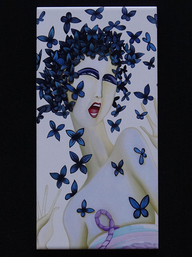 elementsdeco's tweet image. Blue-haired surreal woman meets traditional Spanish Azulejo tiles 
Stunning framed ceramic wall decor with vintage vibes.  Shop here: authenticbyclaire.etsy.com/listing/186629…
#Azulejos #TileArt #Surrealism #WallArt #EtsyArt #wiseshopper