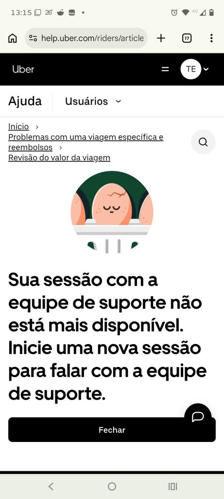 thiagoecruz's tweet photo. E aí @Uber_Brasil a viagem nunca existiu de fato, estou pedindo revisão do pagamento e toda análise resulta em sessão encerrada? Após míseros segundos? https://t.co/VLCiHQ2aB6