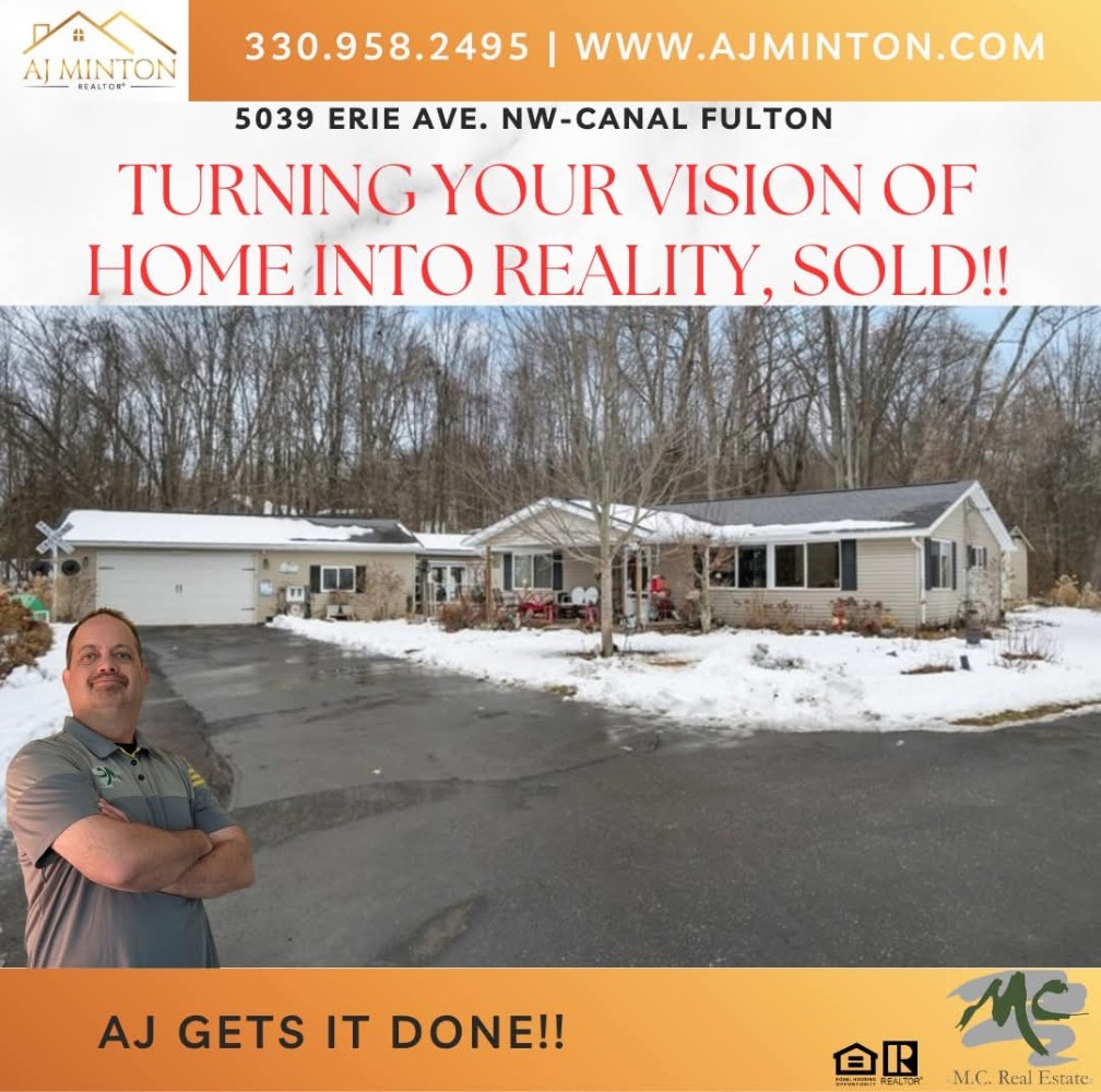aj_minton's tweet image. 🚨 Sold🚨

💥Great home in Canal Fulton 💥 

Call me today☎️

Website:
ajminton.com

🏅 Realtor
🏡 Buying l Selling l Investing
☎️ (330) 958-2495
AJ gets it done!!👊👍
#ajminton #milliondollarproducer #realtorlife #wadsworthrealtor  #MCRealEstate #Sold #listinghomes