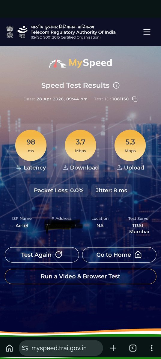 AzazelHR's tweet photo. @Airtel_Presence @airtelindia Just look at the speed I am getting with 100 mbps. #wow what a Pathetic interest speed #airtel #slowest #internet https://t.co/OFOHh0qsv6