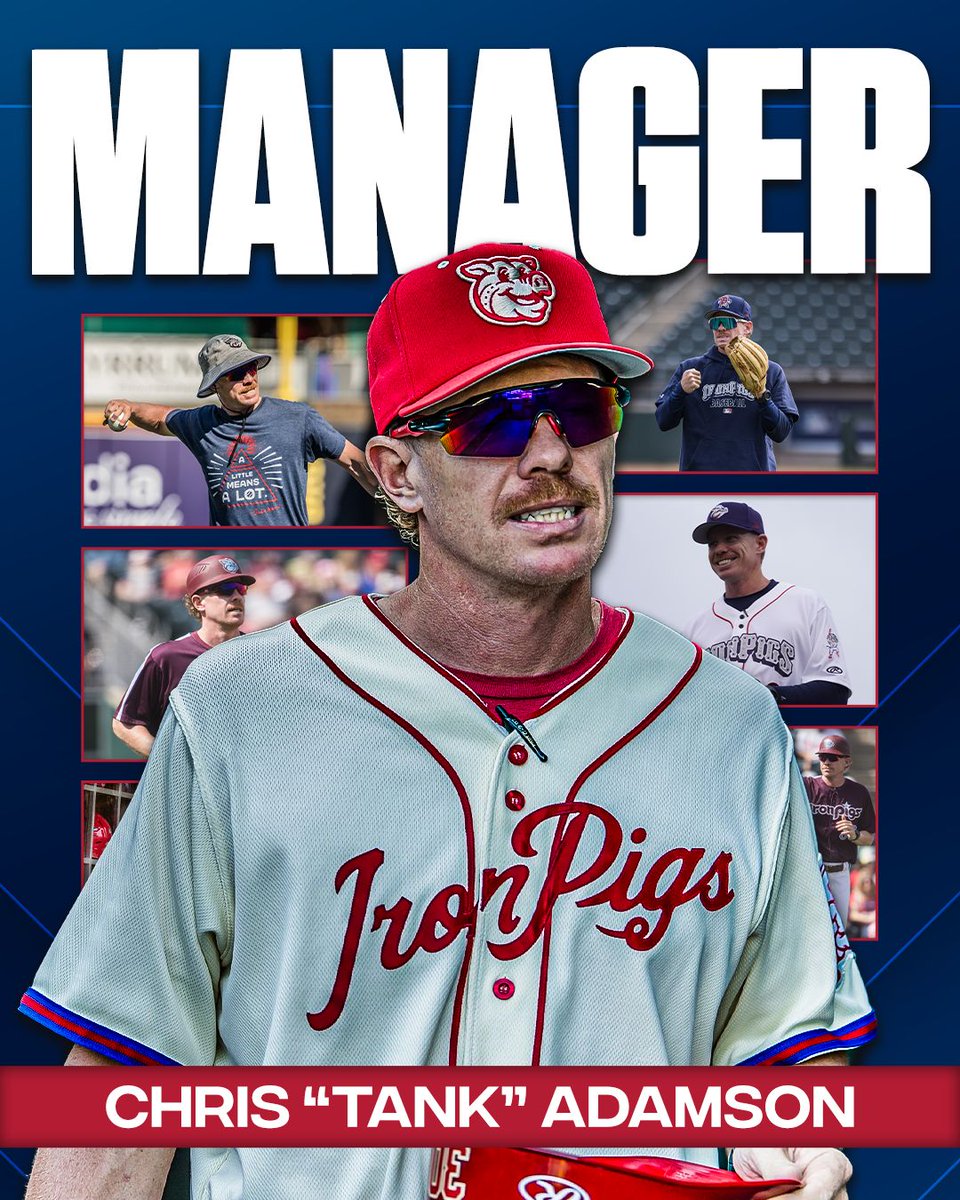 IronPigs's tweet image. Tank Adamson becomes the 7th manager in IronPigs history!
#ironpigs #phillies #milb