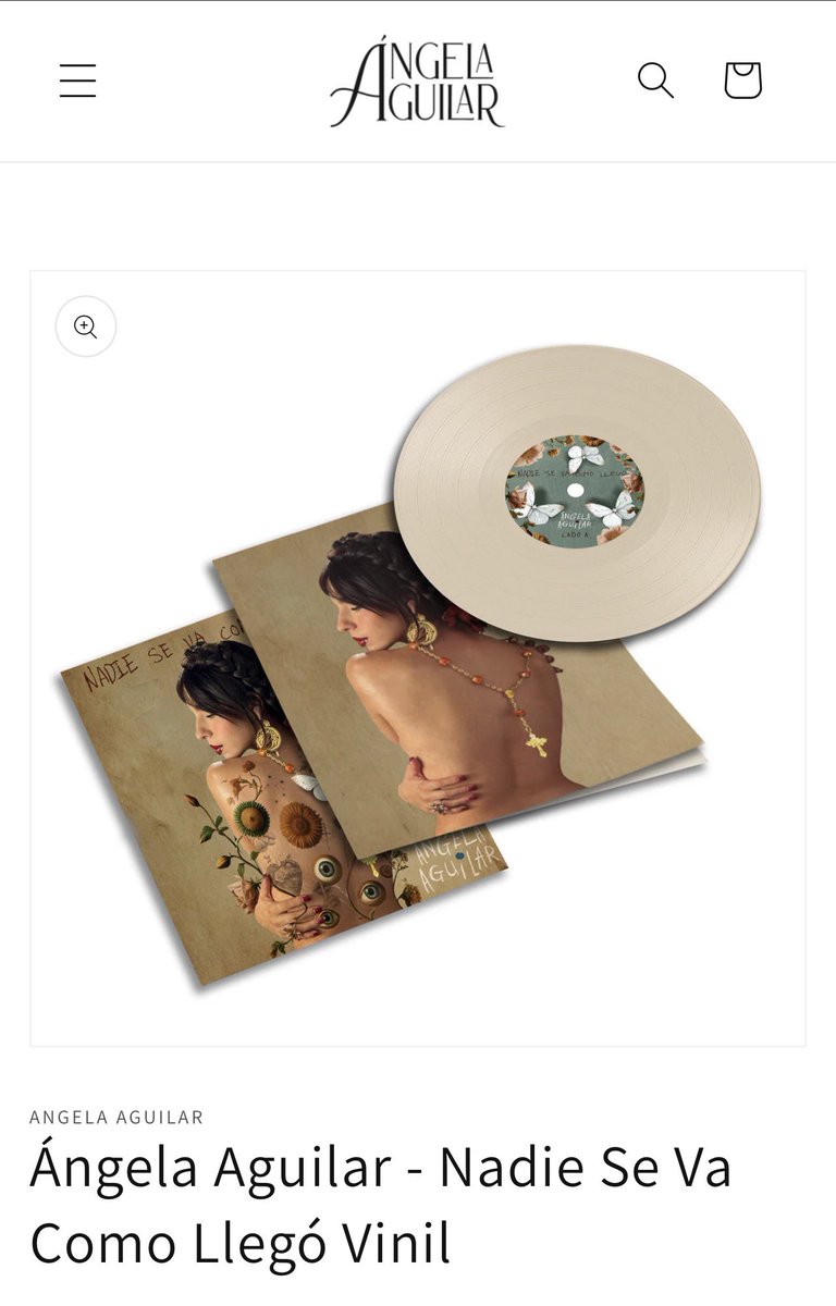 SweeZzgg's tweet photo. Día de compra #ÁngelaAguilar en su página oficial 
Puedes comprar también el vinilo del álbum “ Nadie se va como llego”  🎶🎵🎶 https://t.co/RrJ9nfZdIO