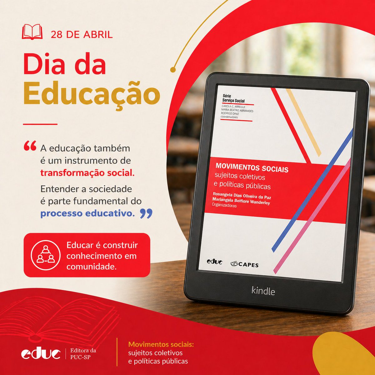 educ_pucsp's tweet photo. 📚 28 de abril | Dia da Educação
Educar é formar pensamento crítico e transformar realidades.

📖 EDUC: Aula universitária, O Método do Método (Morin) e Movimentos sociais.

❤️📚 #educacao #leitura #pucsp 👍 https://t.co/7CO8Ygvi43
