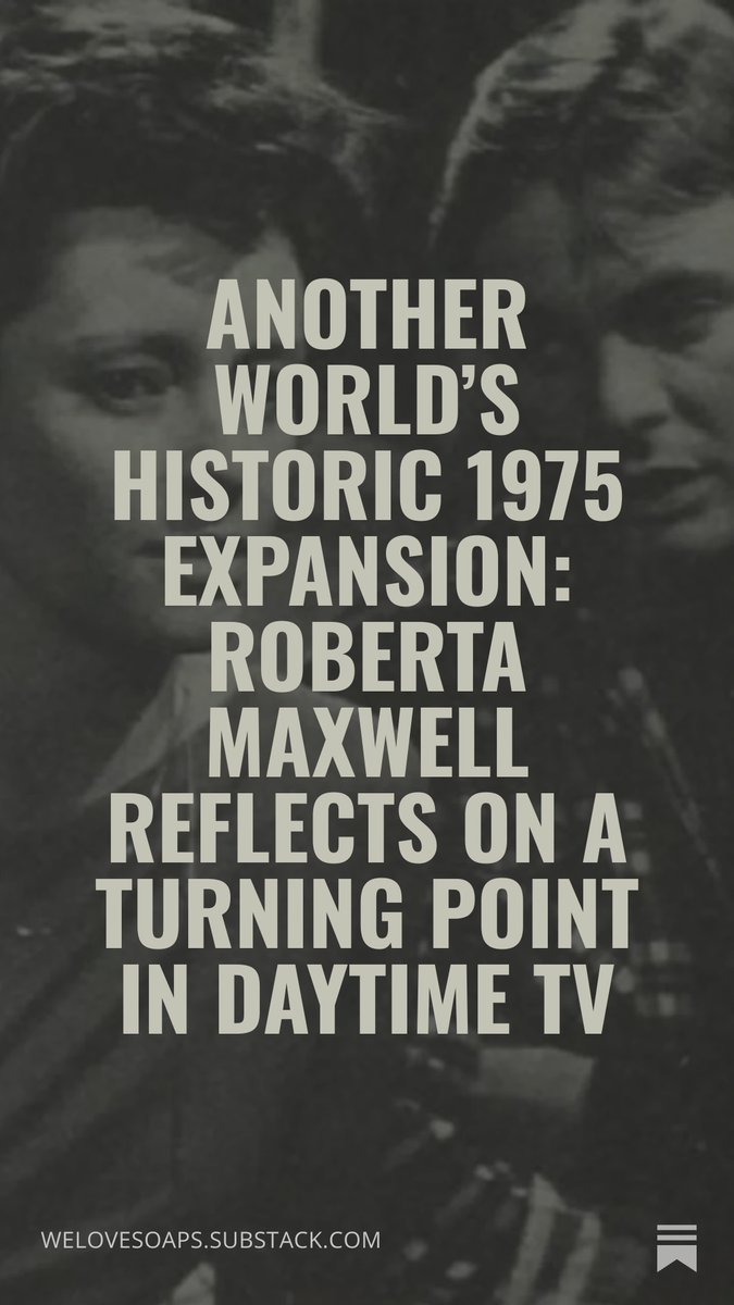 WeLoveSoapsVid's tweet photo. Revisit Another World in 1975 in our new interview with actress Roberta Maxwell. https://t.co/uT3fVnYNyj