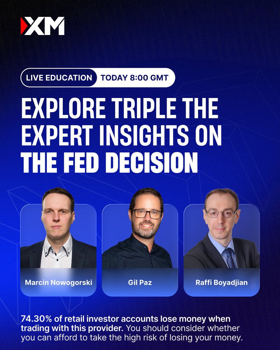 xmeurope's tweet image. ⏳ Preparing for the Fed decision? Explore strategies and insights with three experts that’ll help you navigate this pivotal moment. 🧐 

Log in and watch live 👉 spkl.io/6015A0z9l 

#XM #XMEducation #Fed #FedDecision