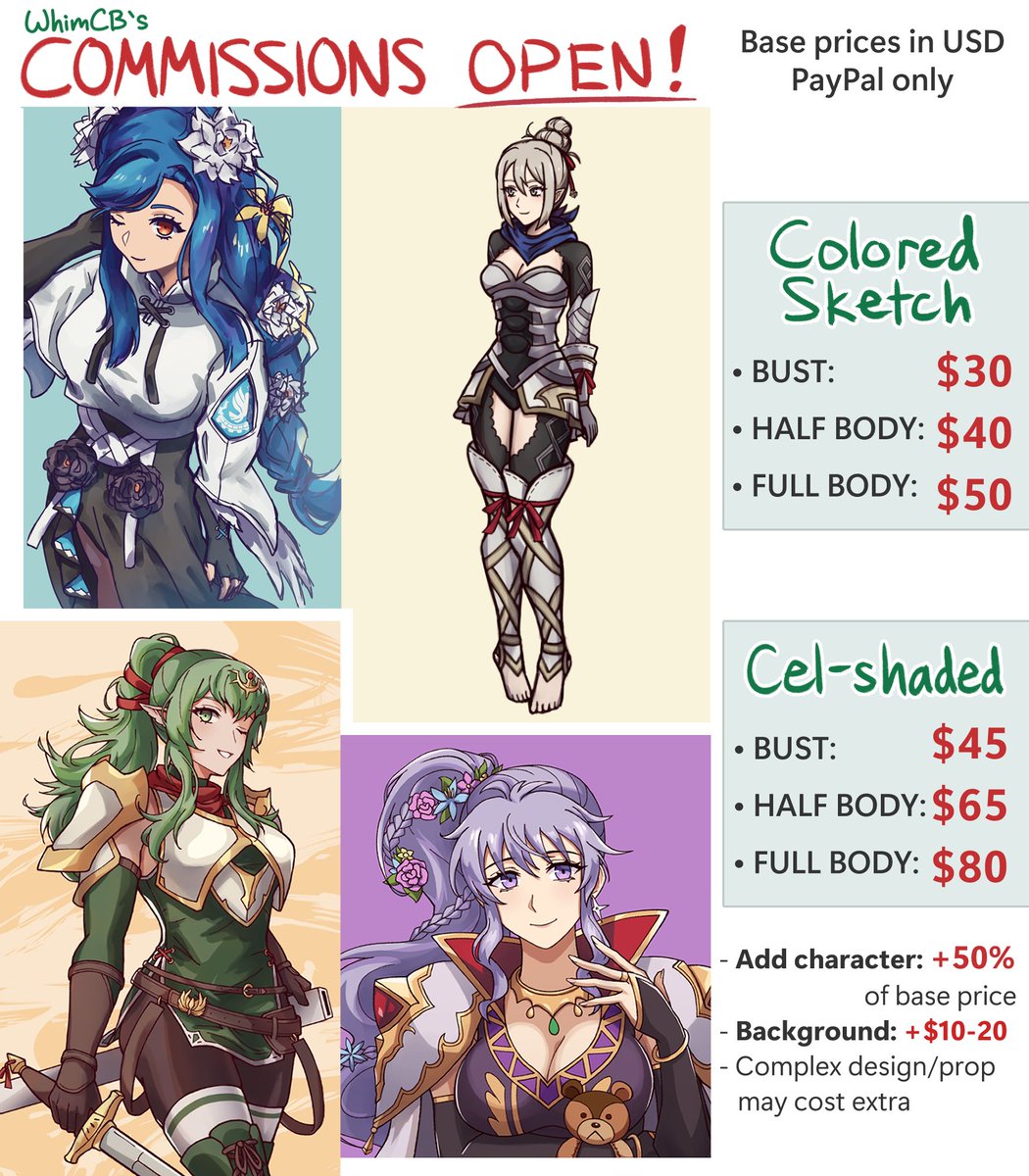 WhimCB's tweet photo. [RTs much appreciated 💖]

🌟COMMISSIONS OPEN🌟

DM or email me if you're interested!
#commissionsopen https://t.co/ZqtteXbmQi