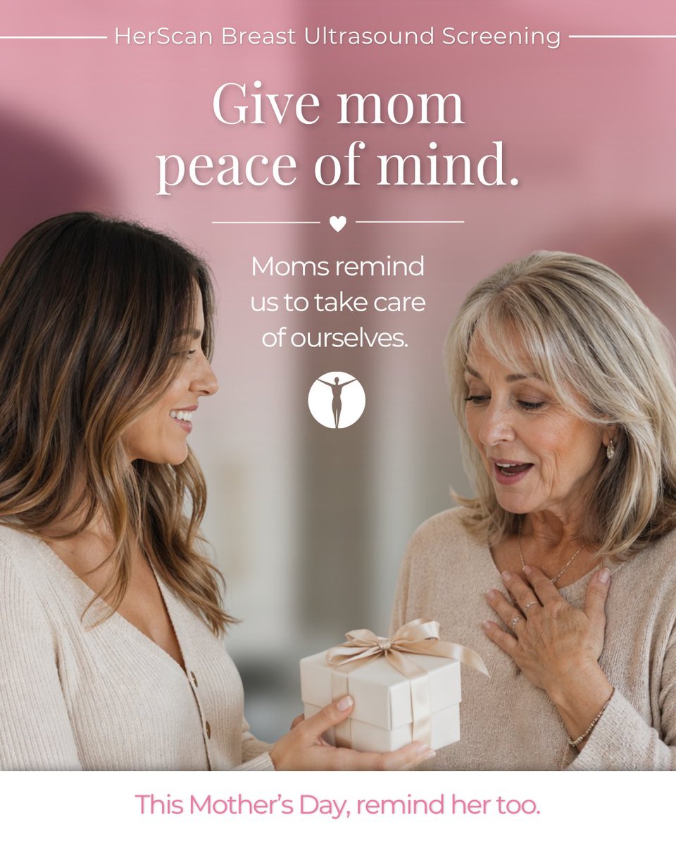 her_scan's tweet photo. Give her more than flowers this Mother’s Day 💗
Give her peace of mind.

A HerScan breast ultrasound screening is a meaningful gift that supports her health, her future, and the people who love her most. No referral needed.

🎁 Send a gift card to the woman who does it all.
Because taking care of herself is the most powerful thing she can do for her family.

✨ Available in 46+ States & Counting!

Tap to gift or book today. https://t.co/XCMUMWbIpW

#MothersDayGift #PeaceOfMind #HerScan #WomensHealthMatters