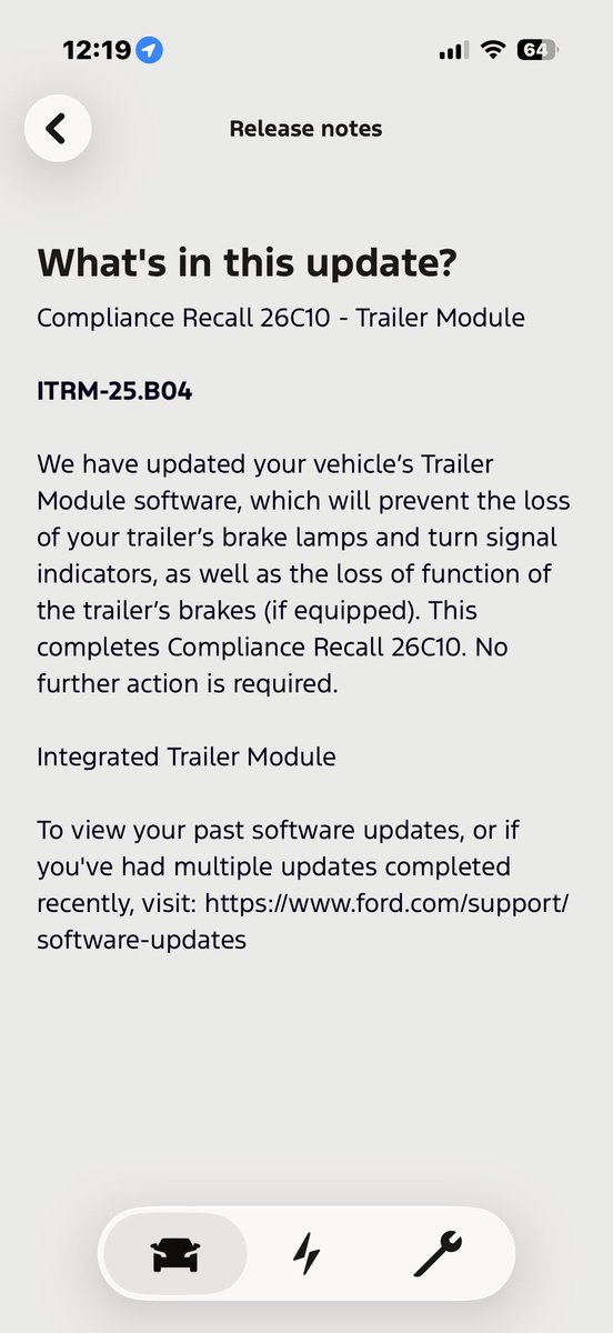 Jim_363's tweet image. Just got my OTA for the trailer module recall on my Lightning!