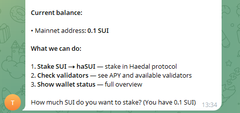 grossbel12's tweet image. Done you should try skills from @HaedalProtocol 

You can stake your $SUI! Using your ai agent. It is super easy.

#ai #skills #defi #sui