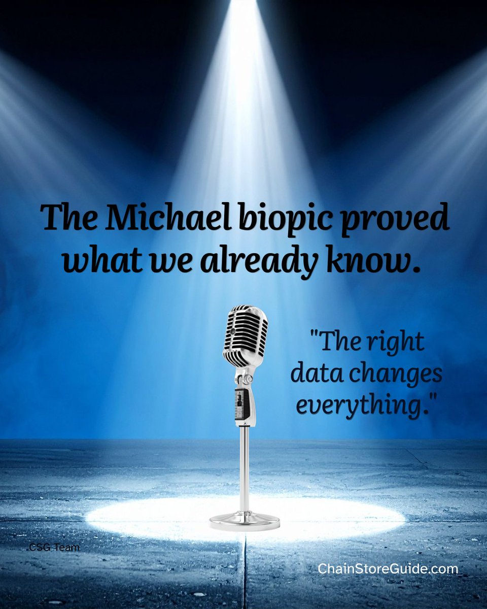 ChainStoreGuide's tweet photo. 🎤 The Michael biopic proved what we already know. The right data changes everything.
$97M. One weekend. That's not luck. That's intelligence.
25% off CSG LeadSearch, April 28 through 30 only. Use code RIGHTDATA25 or contact an Account Manager.
Don't let your competitors get there first.
🔗https://t.co/wesNElBa1q
#MichaelJackson #KingOfPop #SalesData #CSGLeadSearch #B2BSales