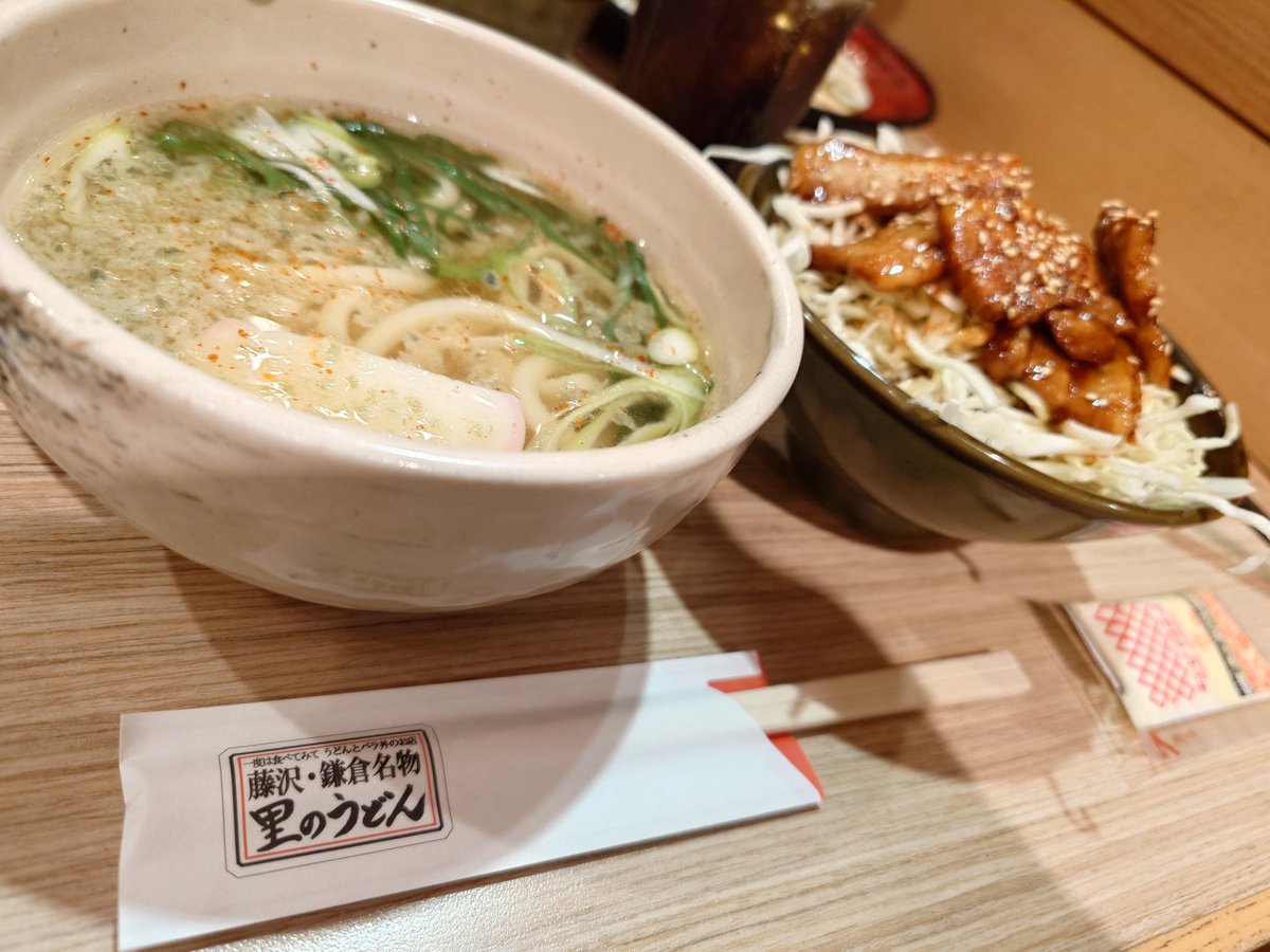 hachi_REF's tweet photo. 神奈川県藤沢の名物、里のうどんとバラ丼
もっとアブラ味が欲しいな https://t.co/Tb53n58DTn