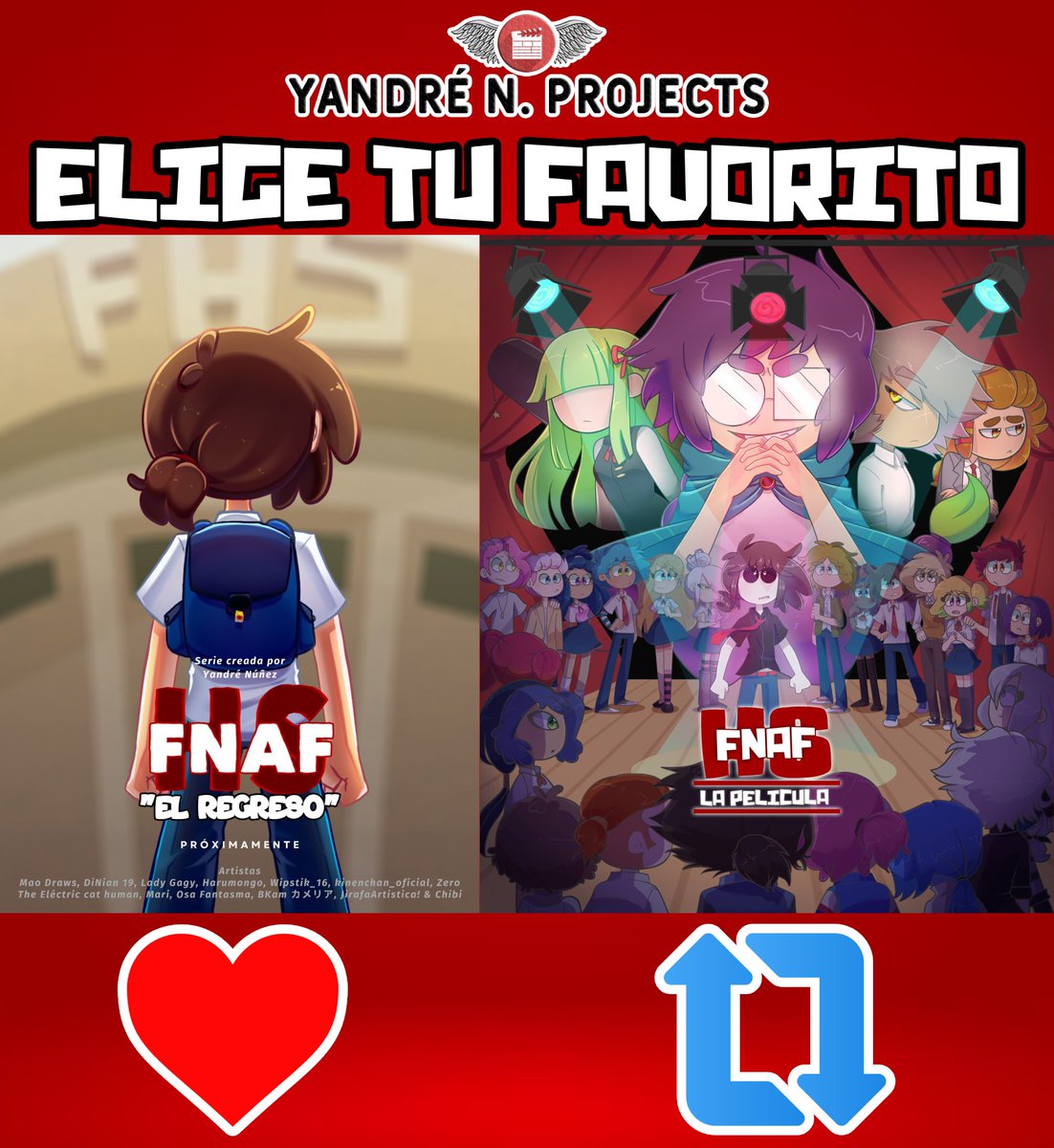¡ELIGE TU POSTER FAVORITO! También vale elegir ambos ✨

#FNAFHSLaPelicula #FHS_ElRegreso #FNAFHS #fhs #fnafhstwt #FHSZ3R0