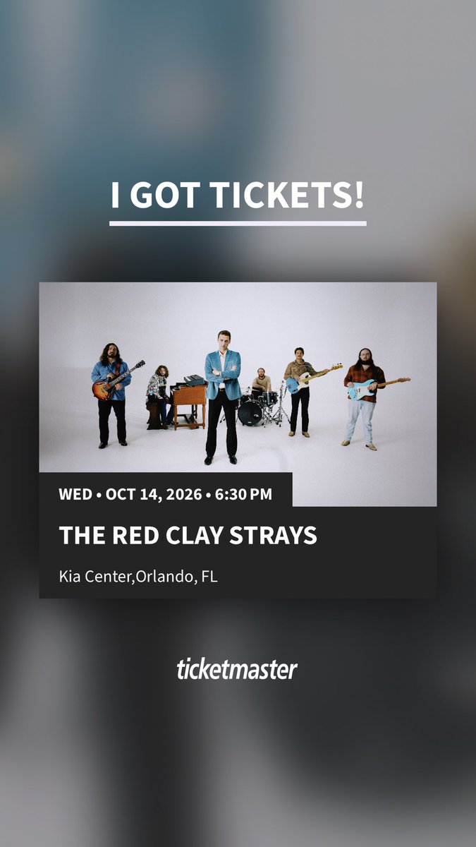 sgkelly's tweet photo. I got tickets for The Red Clay Strays - Kia Center - Wed • Oct 14, 2026 • 6:30 PM. Who's in?

https://t.co/DxjW4rQUCh https://t.co/faV1U8rbrD
