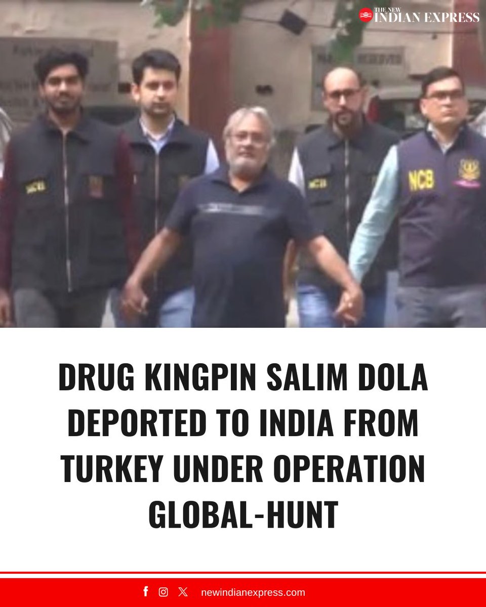 NewIndianXpress's tweet image. Under 'Operation Global-Hunt', the Narcotics Control Bureau (NCB) has secured the return of wanted drug trafficker #MohammedSalimDola from #Turkey with the aid of international and Indian intelligence agencies.

🔗newindianexpress.com/nation/2026/Ap…