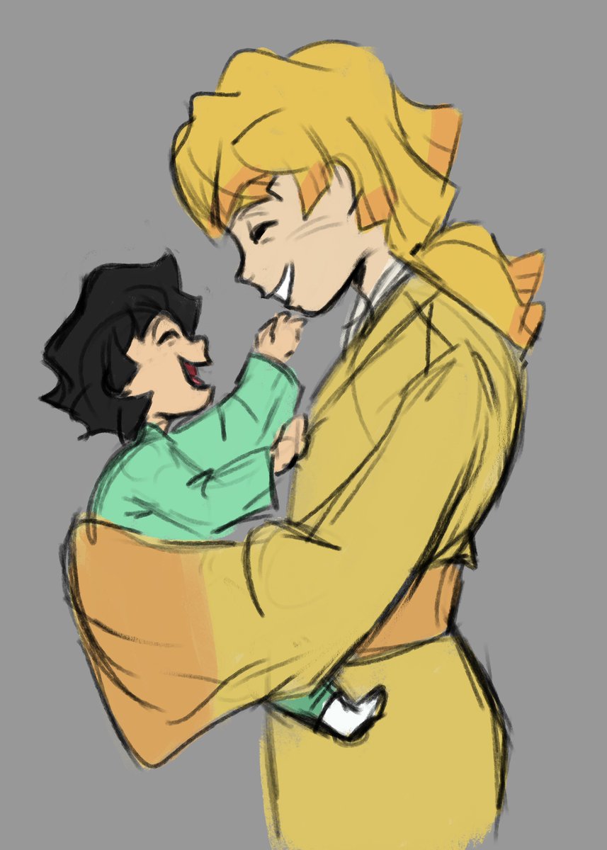 _Layli_Layli_'s tweet photo. I have a Zenitsu's fan child named Kenta. Her mother is another oc I have named Sue. Sue is Zenitu's ex, she abandoned Kenta as a baby with Zenitsu.
Kenta was born after the battle with Muzan. And Zenitsu had no idea Sue was pregnant because they broke up before the reveal lol https://t.co/uzZkj9Zwsk