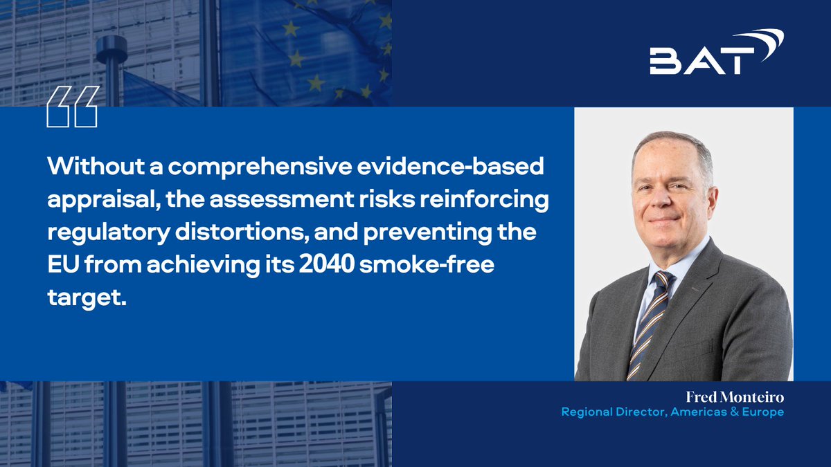 EUOffice_BAT's tweet photo. In an interview with @Parlimag, our own Fred Monteiro says #SmokeFree2040 is achievable if we follow the evidence.

🇸🇪 Sweden: 5.3% smoking rate.

📉 Faster declines where smokeless alternatives are available.

The evidence is clear. Policy must catch up 🚀

Read: https://t.co/qK5ELhWgkF

#BansDontWork #EvidenceBased #THRWorks