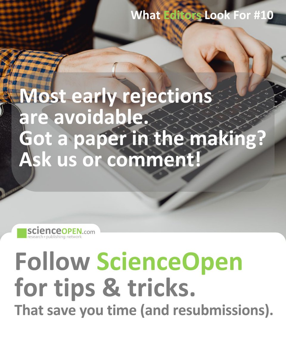 Science_Open's tweet image. Our series What Editors Look For continues with an important part of many submissions: supplementary material.

Swipe through to see why it is worth getting them right.

Follow #ScienceOpen for more tips and tricks in this series.

#AcademicPublishing #ScholarlyCommunication