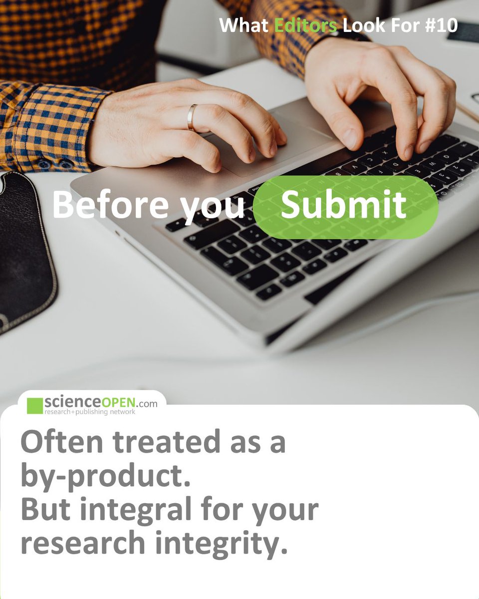 Science_Open's tweet image. Our series What Editors Look For continues with an important part of many submissions: supplementary material.

Swipe through to see why it is worth getting them right.

Follow #ScienceOpen for more tips and tricks in this series.

#AcademicPublishing #ScholarlyCommunication