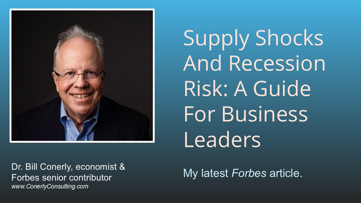 BillConerly's tweet photo. Most recessions aren't caused by booms gone bust. They hit when several small shocks land at once, or one big shock comes along. Tyler Goodspeed’s new book, Recession, is timely with the Strait of Hormuz closed https://t.co/Tr83edx4hr
