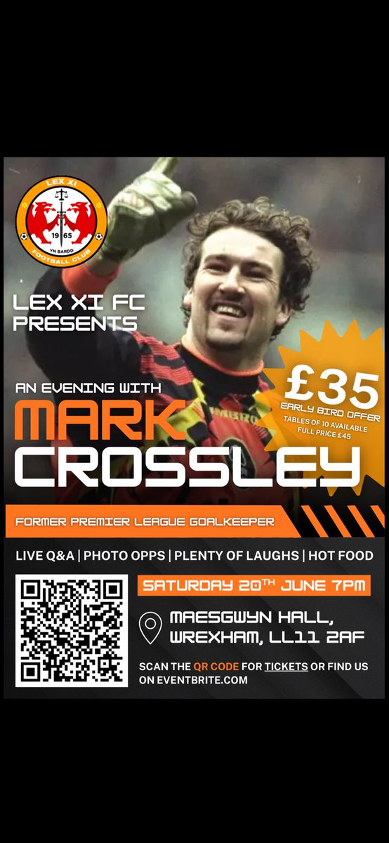 capper07's tweet photo. Delighted to present an evening with @bignorms on the 20th June @MGWrecsam. 

Come and join the fun as Mark discuss stories from his playing career, and time playing for the legendary Brian Clough. 

Please like and share. 

@LexFootballClub https://t.co/U8Hj3FAbyE