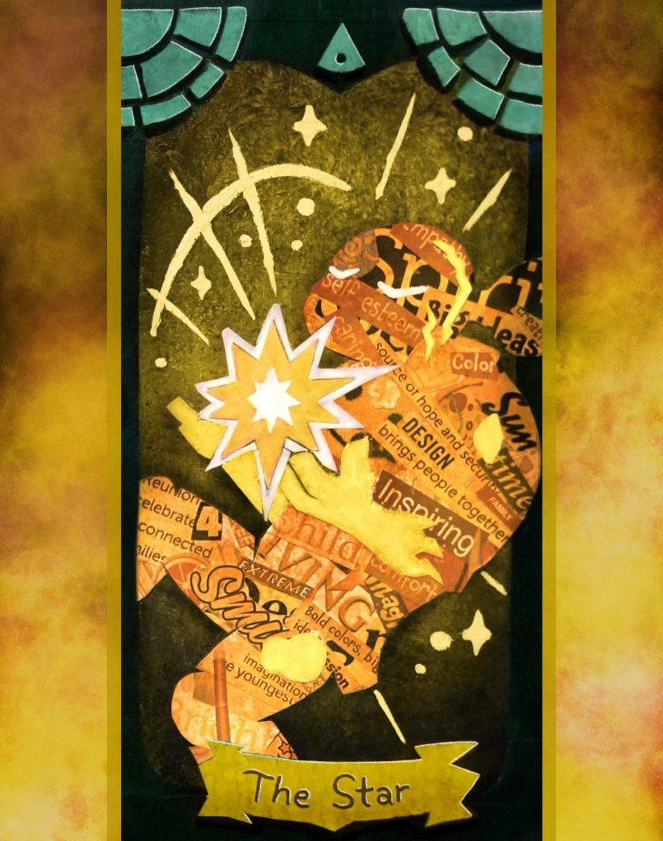 The last of the three mixed media collages based on <a href="/tmnttarot/">Prophecies Untold ✨ A TMNT Tarot Project 🃏</a>'s deck: Mikey, as The Star! I had so much fun doing his silhouette in particular, and the choice of card suits him perfectly!
Preorders are open 'til June 1st!
tmnttarot.bigcartel.com
#rottmnt #RiseoftheTMNT #tmnt