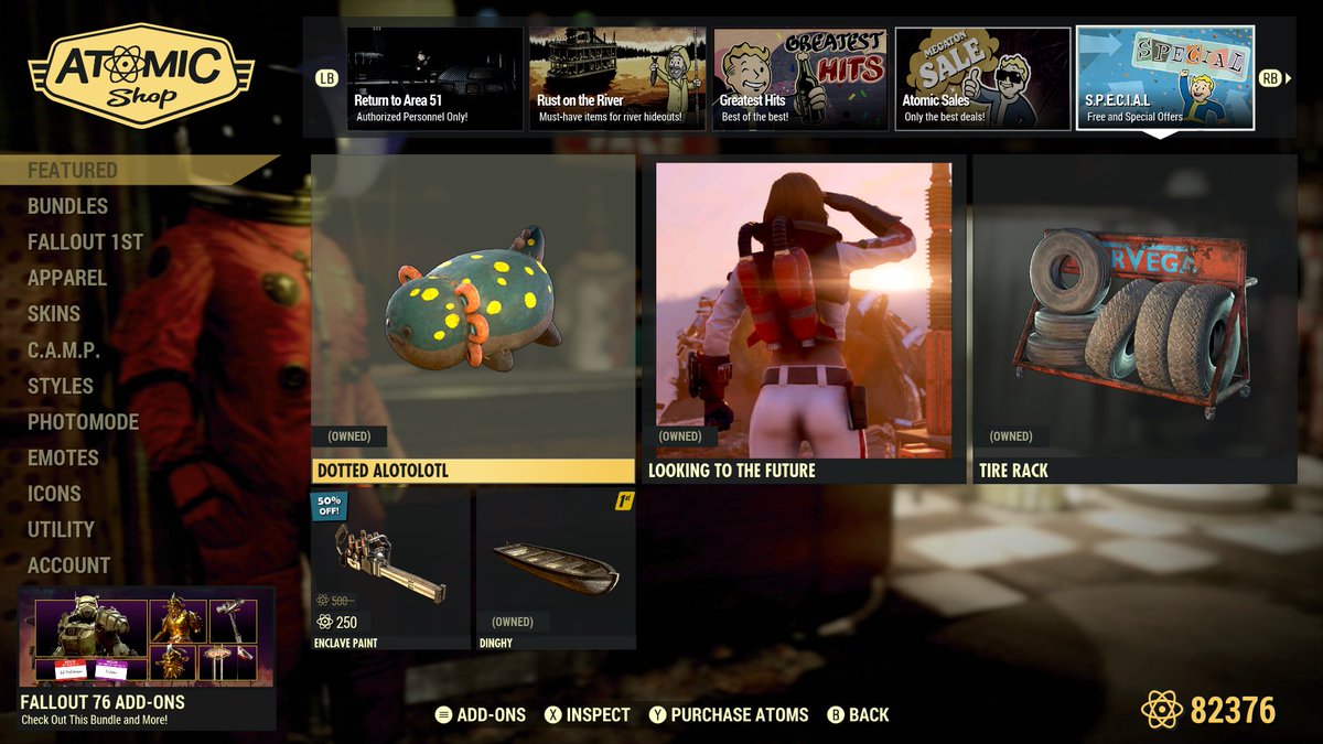 Atom Shop Update, 28th April #Fallout76 #Fallout