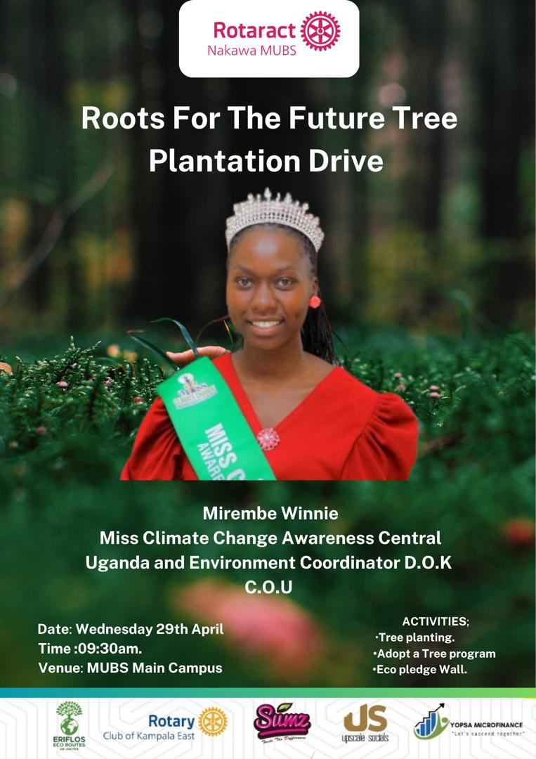 Mirembe__Winnie's tweet image. As Miss Climate Change Awareness Central Uganda,I’m honoured to be hosted at MUBS Main Campus  for the "Roots For The Future_ Tree Plantation Drive" with @rctnakawamubs.
Join us as we plant hope,adopt trees,and take the eco pledge together💚 #ClimateActionNow
#MissClimateUg26