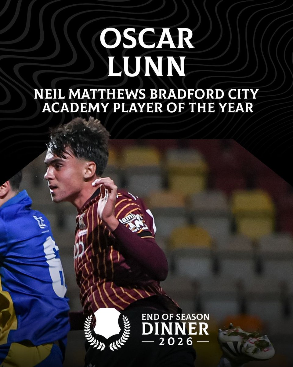 officialbantams's tweet image. Another special award, the Neil Matthews Academy Player of the Year. 👏

Congratulations to this year’s winner, Oscar Lunn! 🙌

#BCAFC