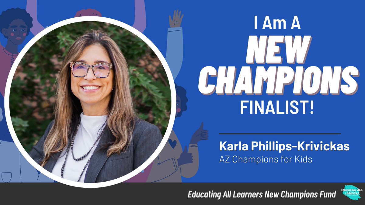 educateall_org's tweet photo. Meet one of our 2026 New Champion finalist: Karla Phillips-Krivickas! As a co-founder of Champions for Kids, she uses her 20+ years of policy experience to push for better educational practices. Learn more about our finalists: https://t.co/3fAsjiTq9b https://t.co/99GLtBxPRM