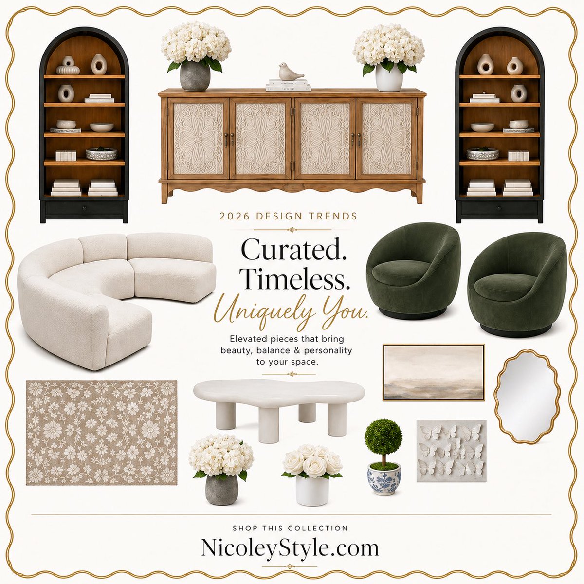 's tweet image. On this Good Tuesday, 
I’m offering my curated , elegant finds from my 2026 Trends Collection 

walmrt.us/4cDljmB
Curvy, modern &amp;amp; vintage details for beauty &amp;amp; balance 
#affordableluxury 

#WalmartPartner #Homedecor 
#interiorinspo 
#furniture #sofa #chair #boho