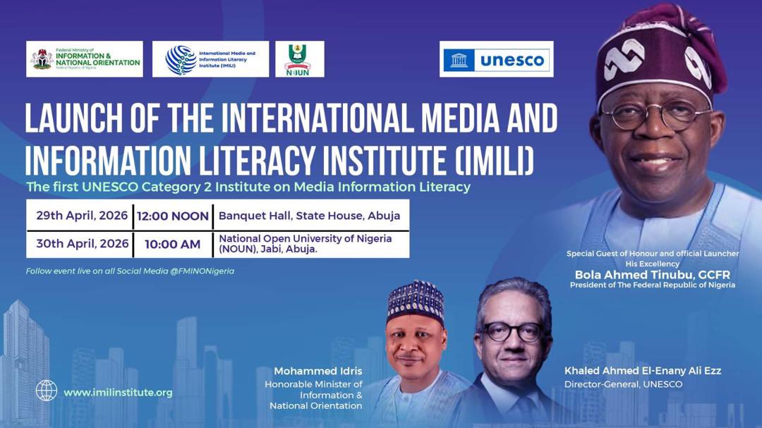 PDNigeria's tweet image. #Nigeria marks a historic milestone with the official launch of the International Media and Information Literacy Institute (IMILI), the first #UNESCO Category 2 Institute globally dedicated to Media and Information Literacy under the auspices of UNESCO. #IMILI