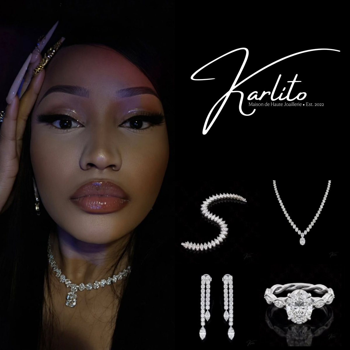 SachMGMT's tweet image. #NickiMinaj wore a full Karlito Joaillerie set for the White House Correspondents Dinner, containing over 86 karats of natural #diamonds.♦️ 
(Via @onikaswardrobe).🎀