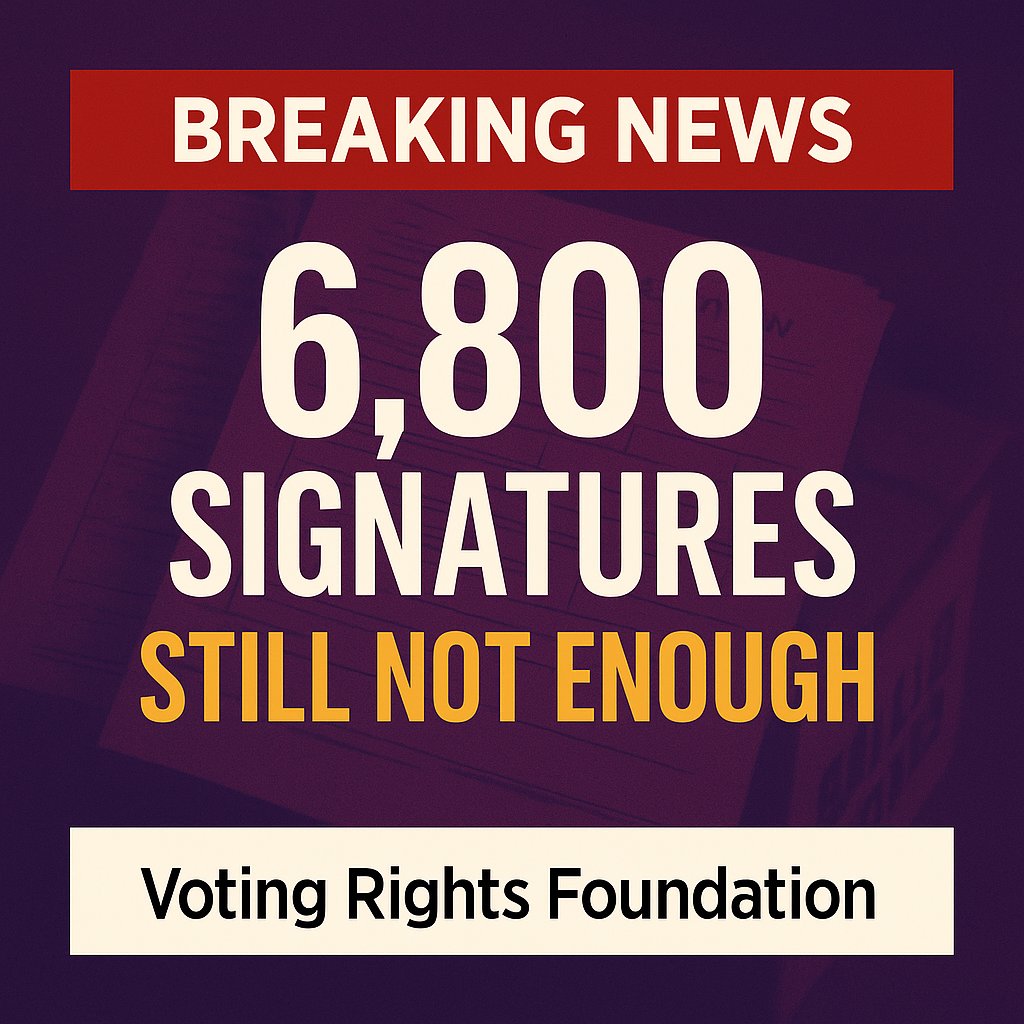 6,800 SIGNATURES / STILL NOT ENOUGH

Maryland's Libertarian Party collected 6,800 signatures — and stopped. The state requires 10,000 to qualify. Rather than miss the 2026 deadline, the party will save its signatures for the 2028 ballot cycle. Maryland voters get fewer choices in