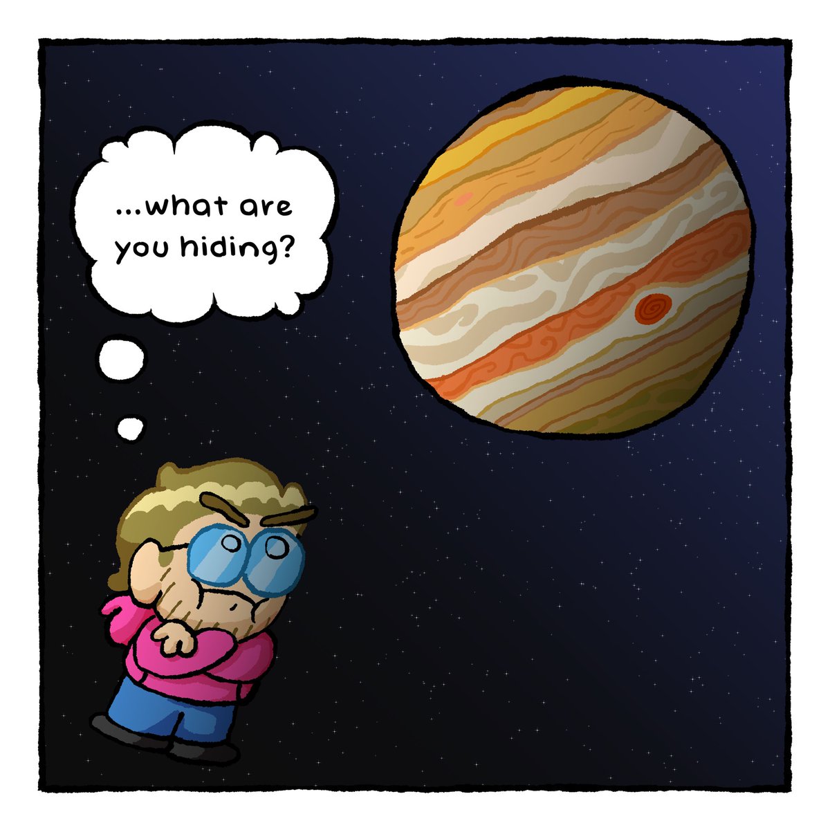 BlooMoonToons's tweet photo. @devi1canvas A little collection of doodles. My recent fixation has been making comics about the planet Jupiter and what it’s trying to hide from us. https://t.co/VmWcvu8MEf