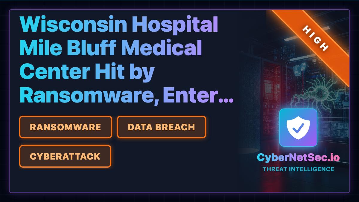 NetSecIO's tweet image. 🏥 Wisconsin's Mile Bluff Medical Center confirms it was hit by a ransomware attack, causing IT/phone disruptions and forcing a switch to downtime procedures to maintain patient care. #Ransomware #Healthcare #CyberAttack