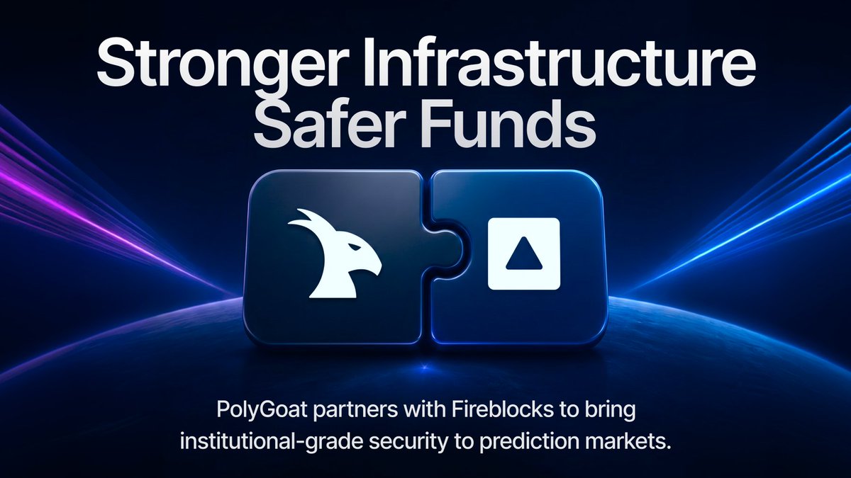polygoatbot's tweet photo. Announcement

PolyGoat has integrated @FireblocksHQ as its institutional custody provider.

All user funds deposited on PolyGoat are now secured through Fireblocks - the industry standard for institutional-grade digital asset custody, trusted by over 1,800 financial institutions worldwide including Nasdaq, BNY Mellon, and the largest crypto exchanges globally.

What this means for PolyGoat users:

Your USDC is held in an isolated Fireblocks MPC vault -not exposed to smart contract risk. Funds are segregated per user, meaning your capital is never pooled or mixed with other users. Every transaction requires cryptographic approval through the Fireblocks policy engine before execution.

This integration reflects our commitment to building execution infrastructure that meets institutional security standards — not just for performance, but for the protection of every user's capital.

Stronger infrastructure. Safer funds.