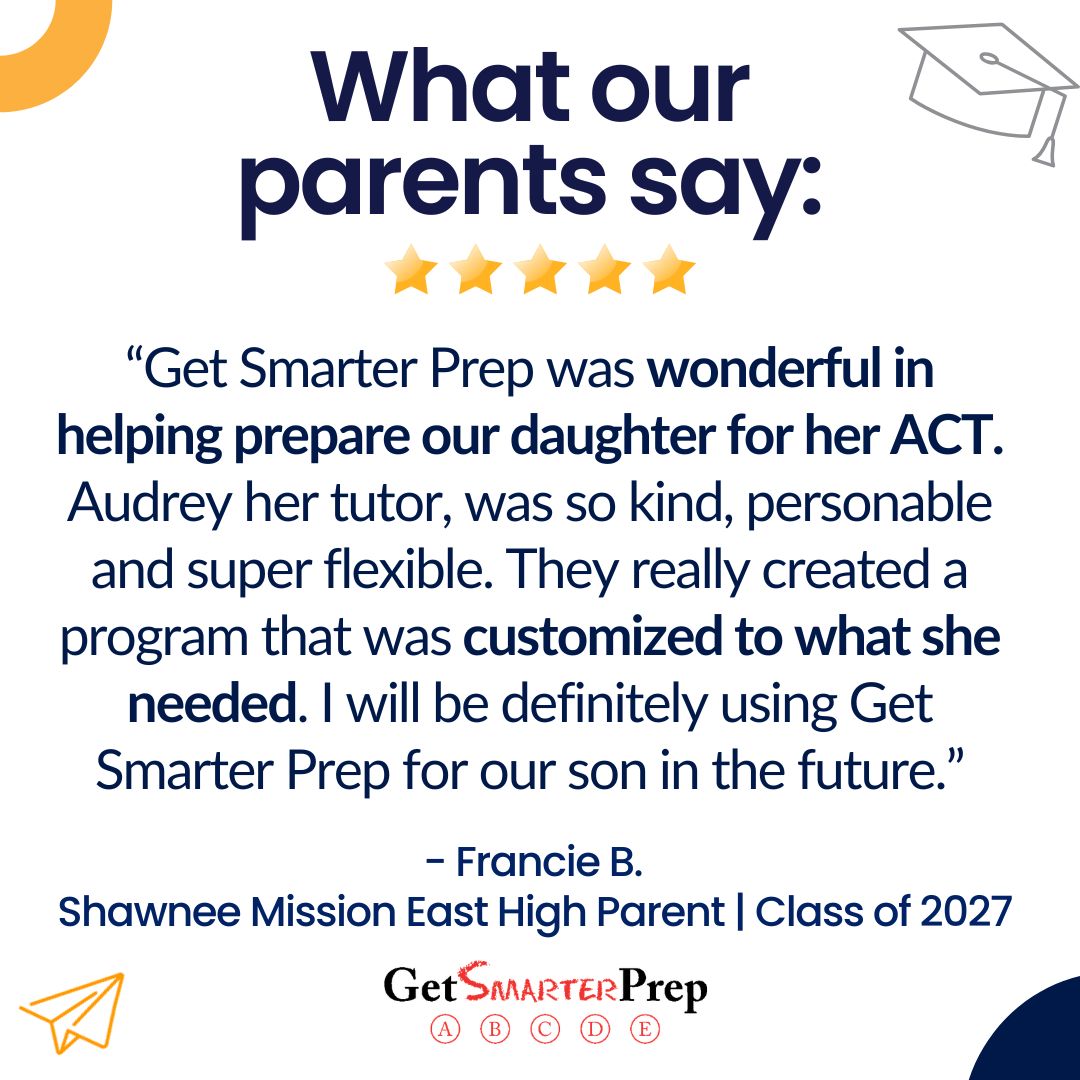 getsmarterprep's tweet photo. Big wins for the April ACT! 📈✨

We are so proud of the hard work our students put in this spring. There is nothing we love more than seeing that "score increase" notification pop up!

Check out what Francie B. had to say about their experience:

Ready to see your own score jump? 🚀

Registration for our summer course and private tutoring is open now. Link in bio to get started!

#GetSmarterPrep #ACTPrep #KansasCityEducation #TestPrep #ACTScores #LeawoodKS #PrairieVillage #CollegeBound #StudentSuccess