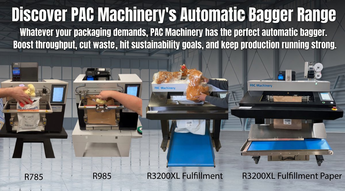 Pac_Machinery's tweet photo. PAC Machinery’s full range of #automaticbaggers delivers solutions for businesses of every size.
https://t.co/jxZHPE4Uxg
#packaging #bagger  #automation #sustainablepackaging https://t.co/W5AjgJyXxR